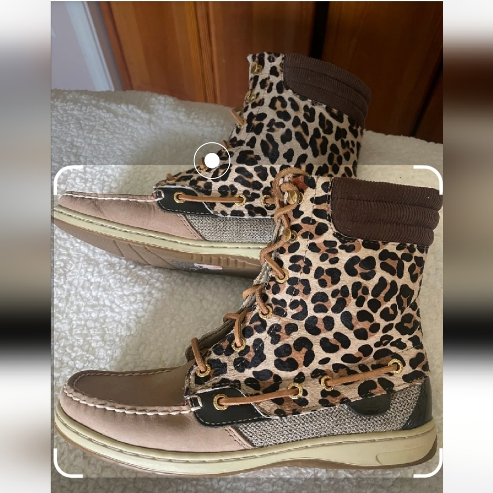 39. Sperry Topsider Hikerfish | Leopard Print | Size 7.5 | Good Used Condition